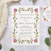 Eleganter Pressed Wildblume Garden Boho Wedding Einladung
