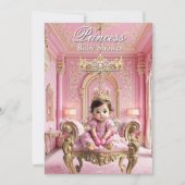 Eleganter Princess Pink Gold Baby Shower Palace Einladung (Vorderseite)