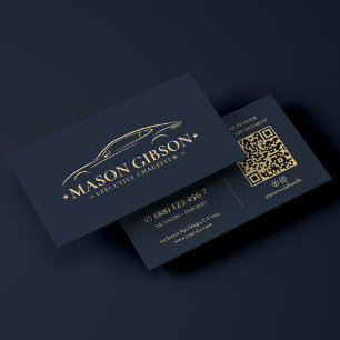 Eleganter privater Chauffeur-Autofahrer Deep Navy Visitenkarte
