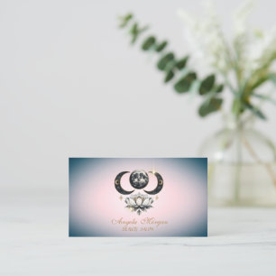 Eleganter professioneller blauer Lotusmond Visitenkarte