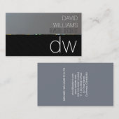 ELEGANTER Professioneller GRAUES METALL SCHWARZE Visitenkarte (Vorne/Hinten)