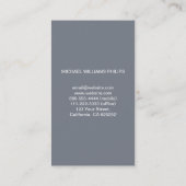 ELEGANTER Professioneller GRAUES METALL SCHWARZE Visitenkarte (Rückseite)