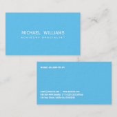 ELEGANTER PROFESSIONELLER HIMMELBLAU KORPULENTES VISITENKARTE (Vorne/Hinten)