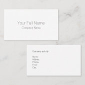 ELEGANTER Professioneller KLASSISCHES EINFACHES Visitenkarte (Vorne/Hinten)