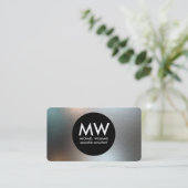 Eleganter Professioneller Metall schwarzer Kreis Visitenkarte (Stehend Vorderseite)