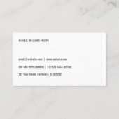 ELEGANTER Professioneller MODERNES Visitenkarte (Rückseite)