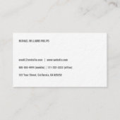 ELEGANTER Professioneller MODERNES Visitenkarte (Rückseite)