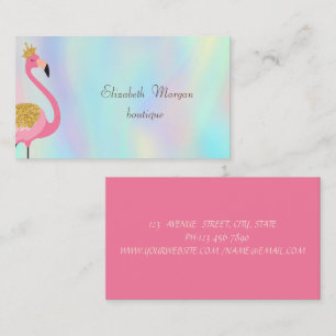 Eleganter professioneller rosa Flamingo Holografis Visitenkarte
