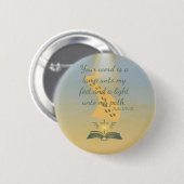 Eleganter Psalm 119:105 Wasserfarbe Button (Vorne & Hinten)
