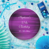 Eleganter psychedelischer lila 17. Geburtstag Pappteller (Party)
