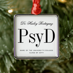 Eleganter PsyD Doktor der Psychologie Abschluss Ornament Aus Metall