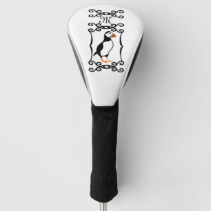 Eleganter Puffin in einem französischen Eisenrahm Golf Headcover
