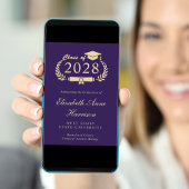 Eleganter Purpel Gold Foto Uni-Abschluß Ankündigung