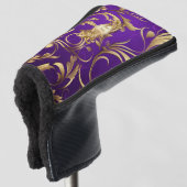 Eleganter Putter-Cover für Lila und Gold Golf Headcover (3/4 Vorderseite)