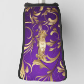Eleganter Putter-Cover für Lila und Gold Golf Headcover (Rotieren 90)