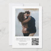 Eleganter QR Code 2 Foto Hochzeit Save The Date (Rückseite)