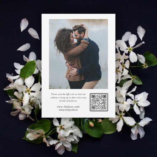 Eleganter QR Code 2 Foto Hochzeit Save The Date