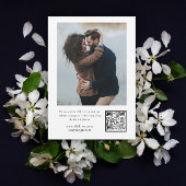 Eleganter QR Code 2 Foto Hochzeit Save The Date