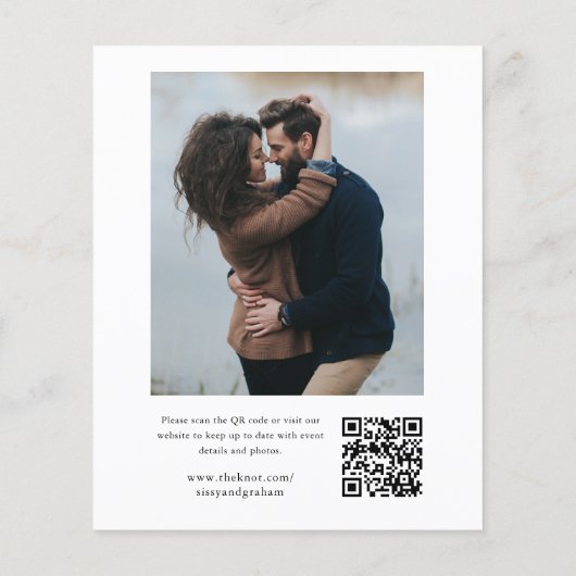 Eleganter QR Code 2 Foto Hochzeit Speichern Sie da (Rückseite)