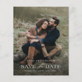 Eleganter QR Code 2 Foto Hochzeit Speichern Sie da (Vorderseite)