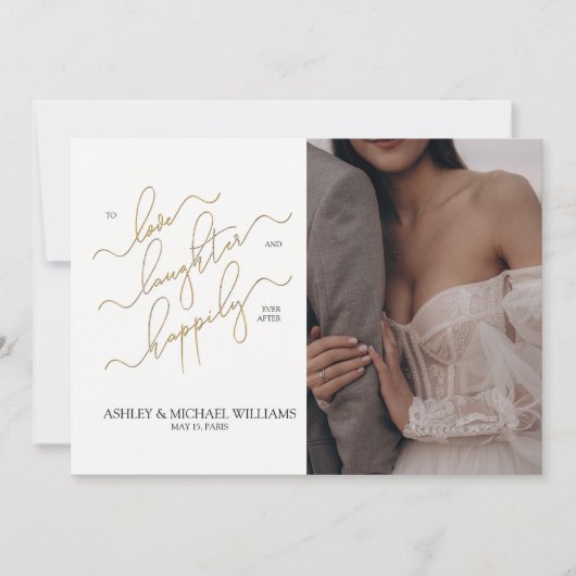 Eleganter QR Code 3 Foto Script glücklich immer na Einladung (Vorderseite)