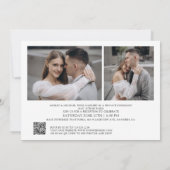 Eleganter QR Code 3 Foto Script glücklich immer na Einladung (Rückseite)