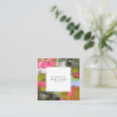 Eleganter QR-Code Abstraktes Farbmuster Quadratische Visitenkarte (Stehend Vorderseite)