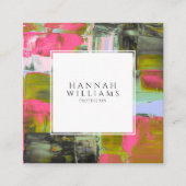 Eleganter QR-Code Abstraktes Farbmuster Quadratische Visitenkarte (Vorderseite)