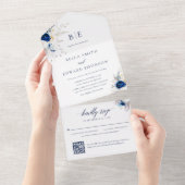 Eleganter QR-Code All In One Einladung (Abreißen)