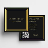 Eleganter QR-Code aus schwarzem Gold Quadratische Visitenkarte