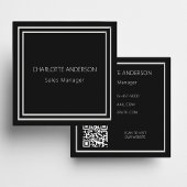 Eleganter QR-Code aus schwarzem Silber Quadratische Visitenkarte