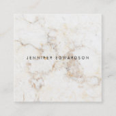 Eleganter QR-Code aus weißem Goldmarmor beruflich Quadratische Visitenkarte (Vorderseite)