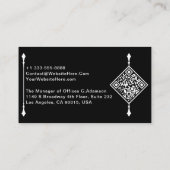 Eleganter QR Code | Berufliches, modernes Schwarz Visitenkarte (Rückseite)