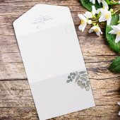 Eleganter QR Code Blue Floral UAWG Online Einfach All In One Einladung