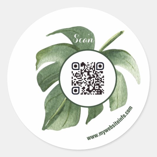 Eleganter QR Code Business Runder Aufkleber (Vorderseite)