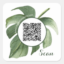 Eleganter QR Code Business Square Sticker