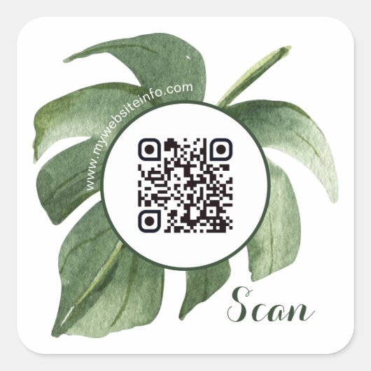 Eleganter QR Code Business Square Sticker (Vorderseite)
