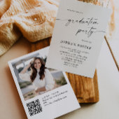 Eleganter QR-Code der Minimalistischen FOTO Gradua Einladung