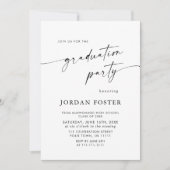 Eleganter QR-Code der Minimalistischen FOTO Gradua Einladung (Vorderseite)