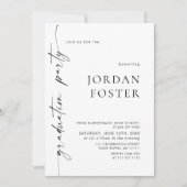 Eleganter QR-Code der Minimalistischen FOTO Gradua Einladung (Vorderseite)