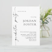 Eleganter QR-Code der Minimalistischen FOTO Gradua Einladung (Stehend Vorderseite)