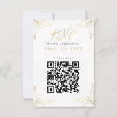 Eleganter QR-Code der Navy Gold Graduation Party RSVP Karte (Rückseite)