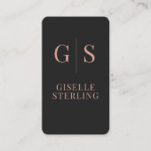 Eleganter QR-Code der Rose Gold Monogram Visitenkarte (Vorderseite)