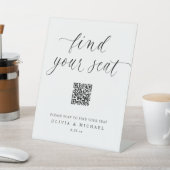 Eleganter QR-Code Digital Sitzplan Hochzeit Sockelschild (In SItu)