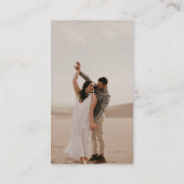 Eleganter QR Code Dusty Blue Wedding Details Begleitkarte (Rückseite)