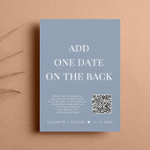 Eleganter QR Code Dusty Blue Wedding Empfang Einladung