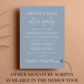 Eleganter QR Code Dusty Blue Wedding Empfang Einladung