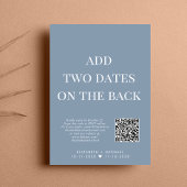 Eleganter QR Code Dusty Blue Wedding Empfang Einladung