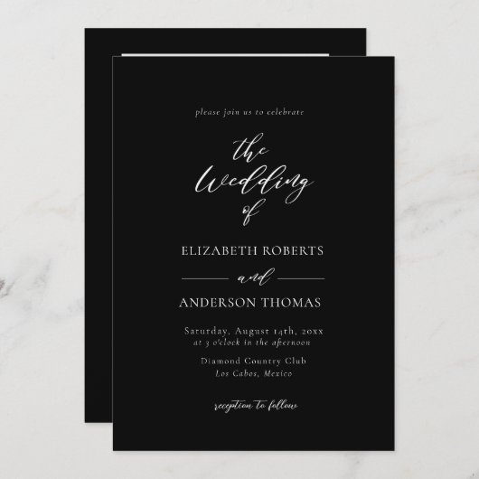 Eleganter QR Code Einladung (Vorne/Hinten)