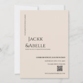 Eleganter QR Code Einladung zur Hochzeit (Vorderseite)